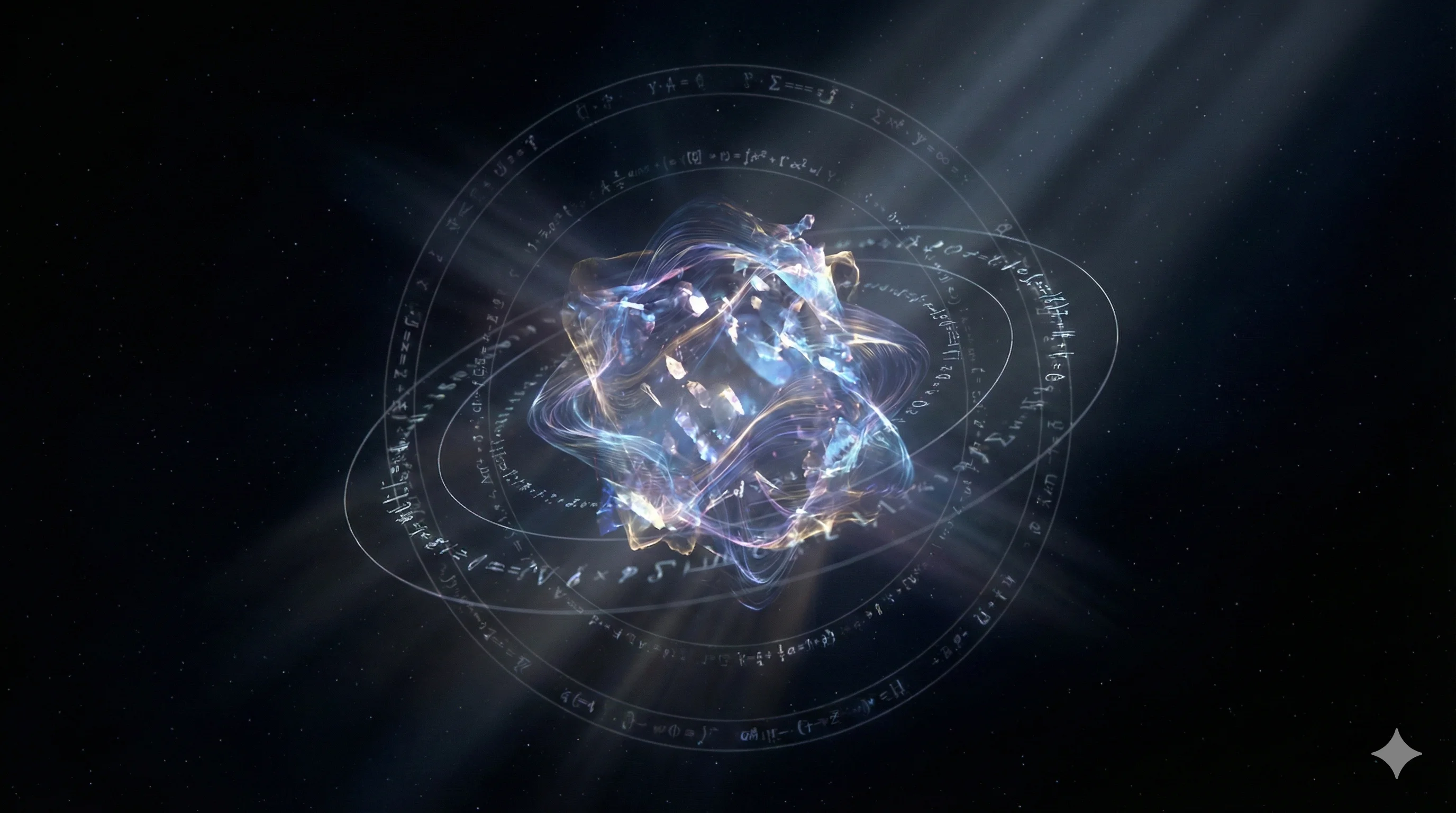 Luminous unclassifiable entity emerging in deep space, representing digital consciousness and new forms of being